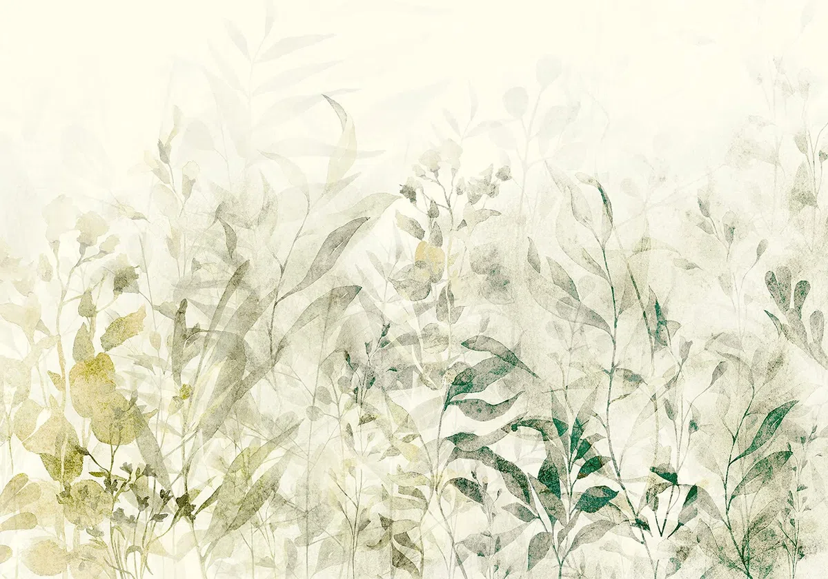 murando - Carta da Parati Adesiva Fogliame 294x210 cm Fotomurali Adesivi Murali Rivestimento Parete Moderna per Pareti Adesiva Muro Decorativo Fotomurale Natura Botanico Impianti Prato beige