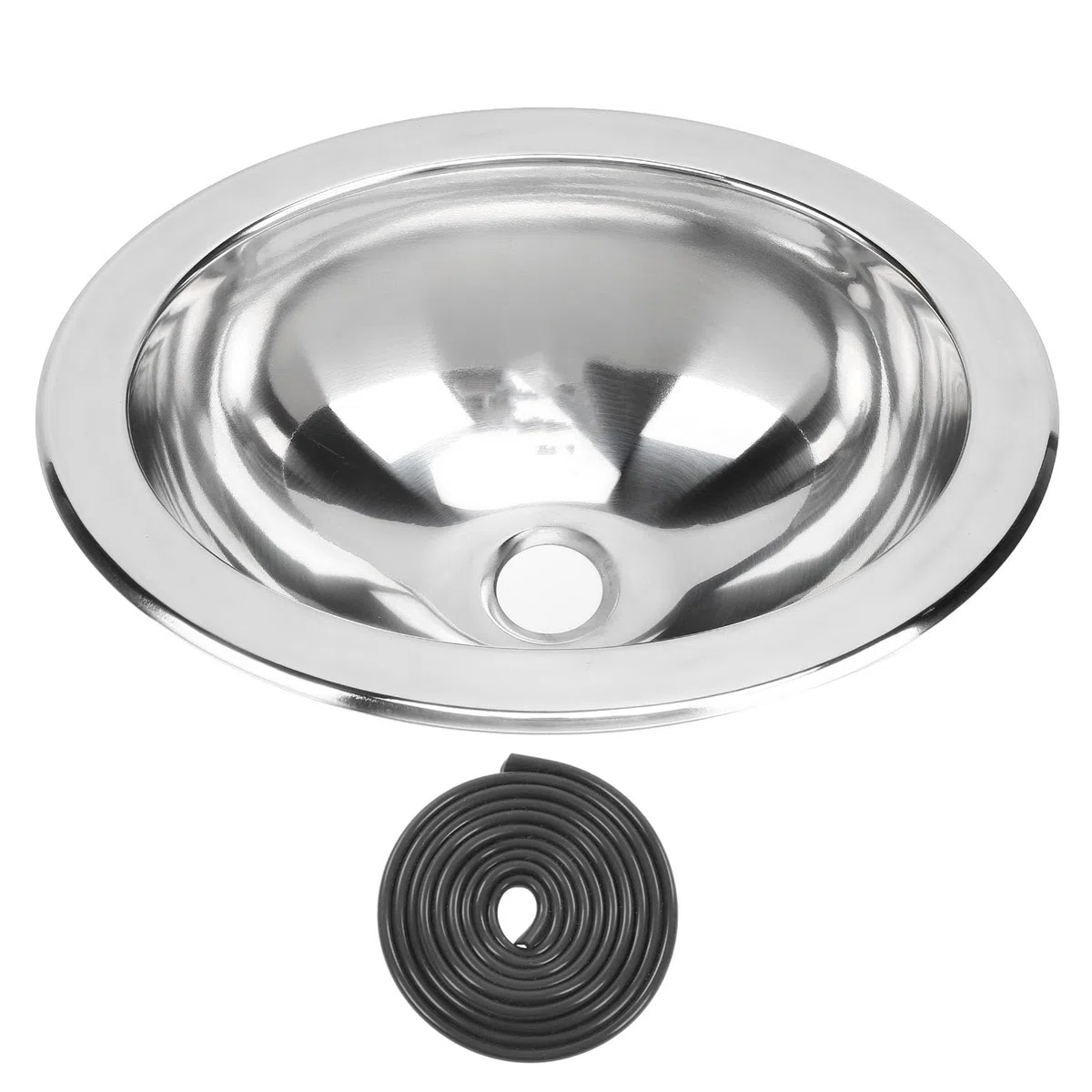 Lavello da Bar a Vasca Singola 340 X 270 X 120 Mm Lavello da Cucina in Acciaio Inossidabile Lucidato con Foro di Scarico da 40 Mm per Bagno per Roulotte Barca