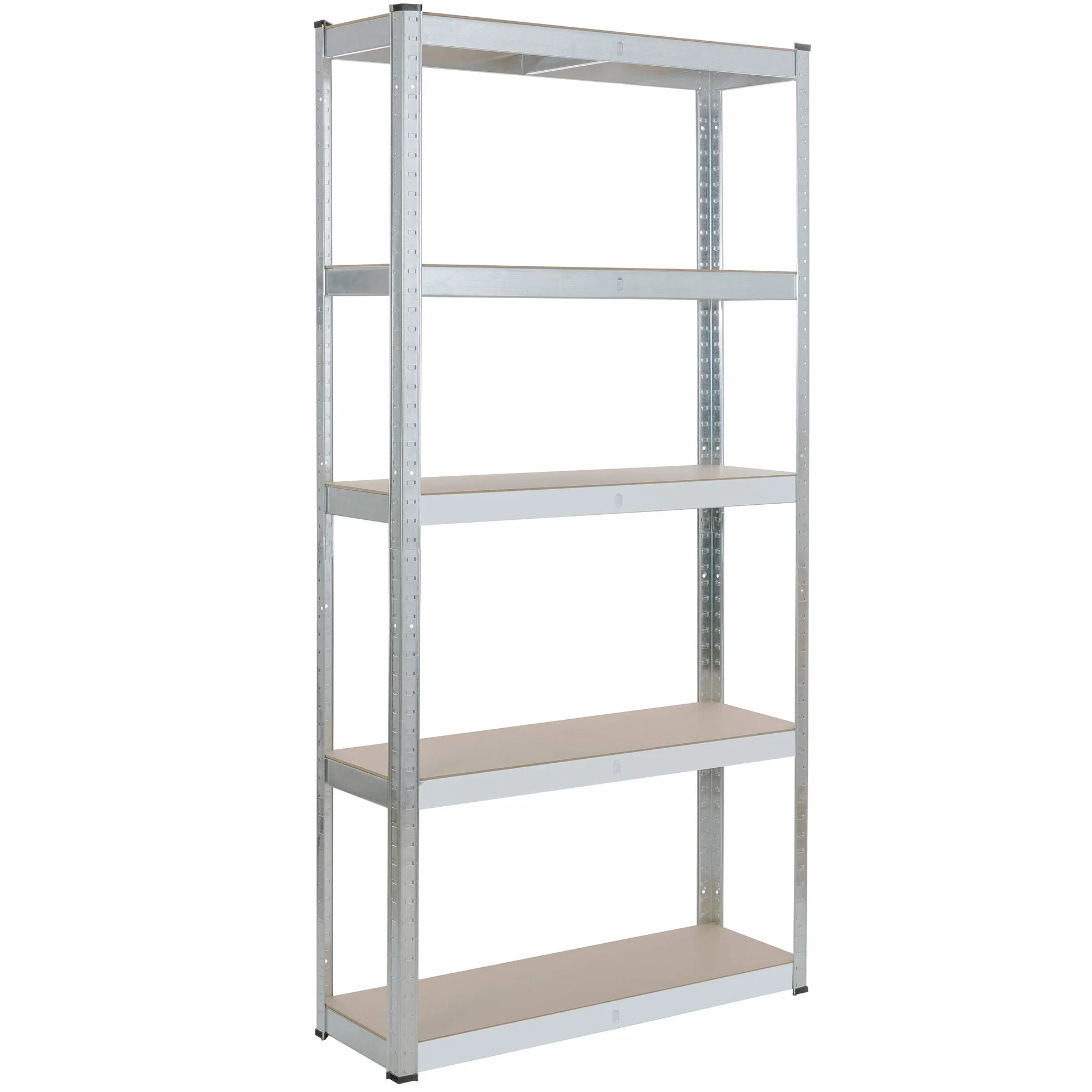 AREBOS Set 2 Scaffali per Carichi Pesanti 180x90x30 cm | 5 Ripiani | Scaffalatura Senza Bulloni per Officina, Magazzino e Cantina | Argento