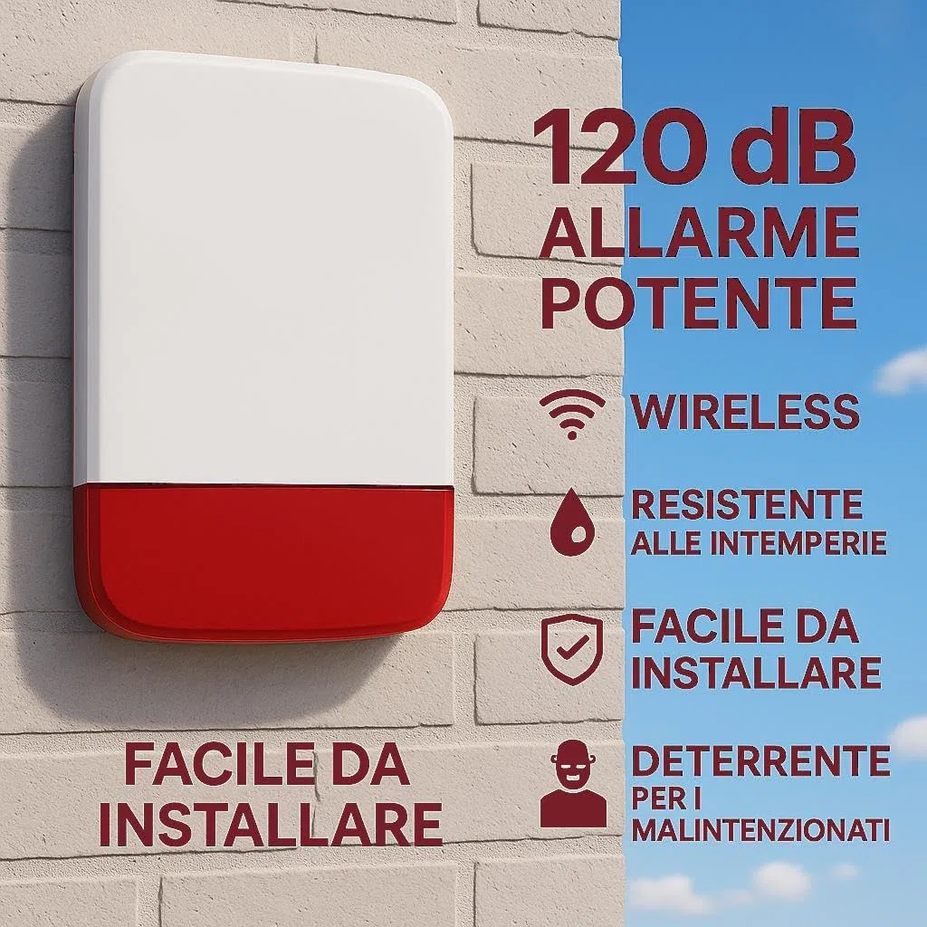 Kit Allarme Casa Wireless, Antifurto Casa Senza Fili con Sensori di Movimento e Sirena, Kit Antifurto Casa Completo con Connessione WiFi per Sicurezza Domestica. Assistenza Italia