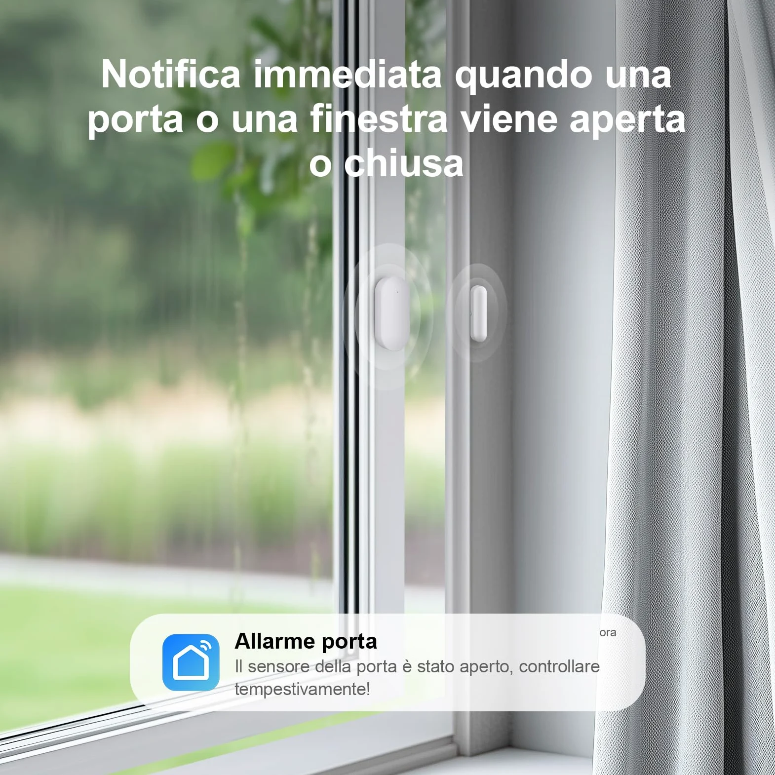 LWOHSI Sistema di sicurezza domestica, sistema di allarme wireless GSM WiFi, allarme antifurto domestico touch screen da 4,3" compatibile con Alexa Google Home