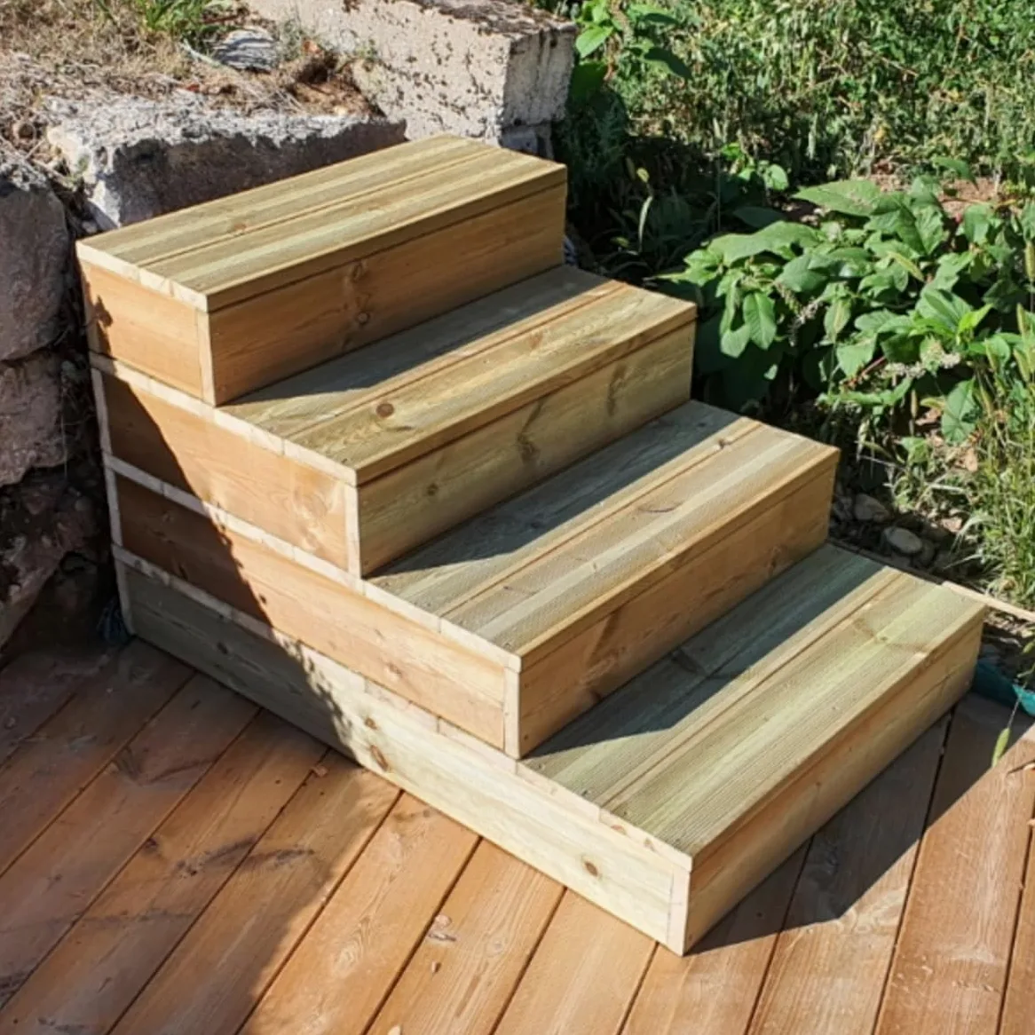 Gradino modulare,Gradino in Legno per accedere ad una Porta o per creare una Scala- Vinuovo - 2 tavole l80 cm H17 cm