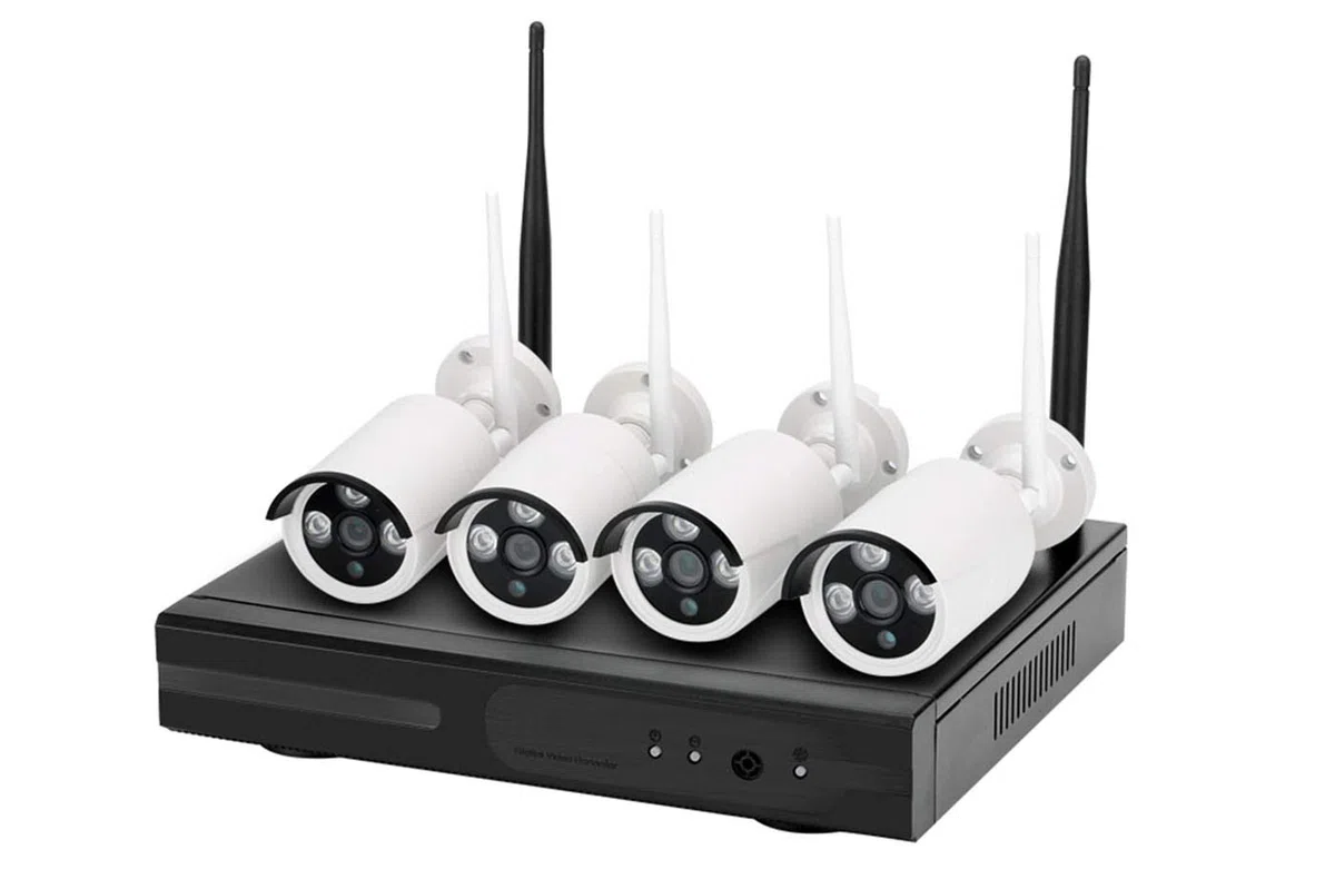 Kit NVR videosorveglianza 4 telecamere 3 LED 4 canali wireless full HD WiFi IP