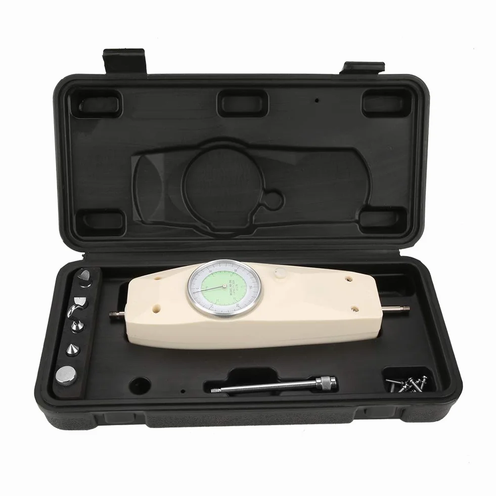 Shopping Pazzo Dinamometro Traino Spinta, 500N dinamometro analogico misuratore di strumento tester di spinta push pull meter calibro, bianco