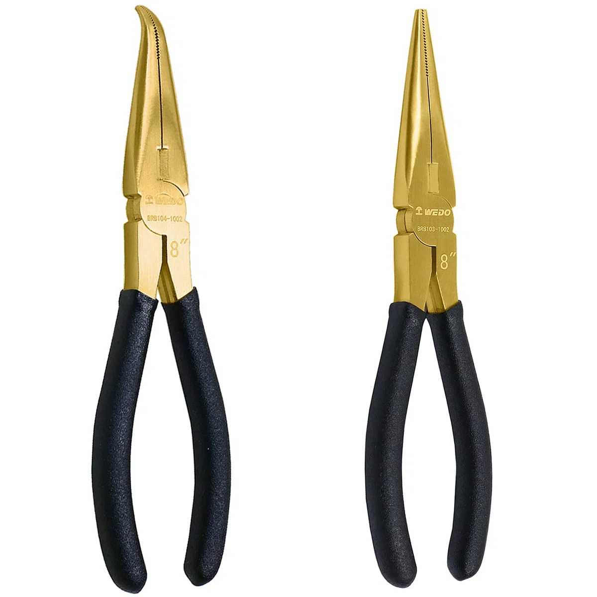 WEDO Set di pinze in ottone con manico antiscivolo, 20,3 cm e pinze a becchi piegati, 200 mm