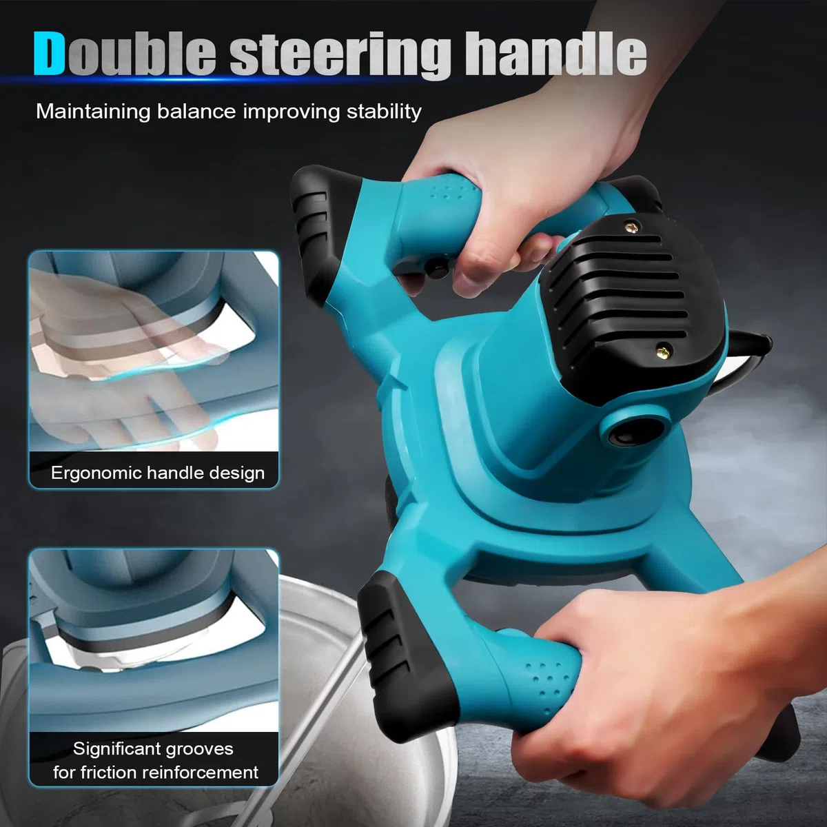3500W Portatile Betoniera, 6 Velocità Variabili, Max 1500 RPM (g/min), Elettrico Miscelatore per Malta, Mixer per Miscelazione di Malta Vernice Intonaco Malta Cementizia ecc