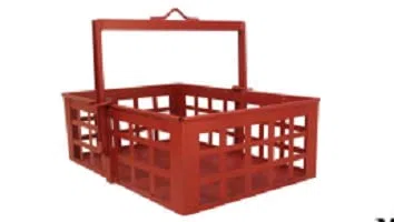 Generic Cesta Ribaltabile 50x70 cm, Rosso, Metallo, Pitturato, Struttura Robusta, Manico Ribaltabile