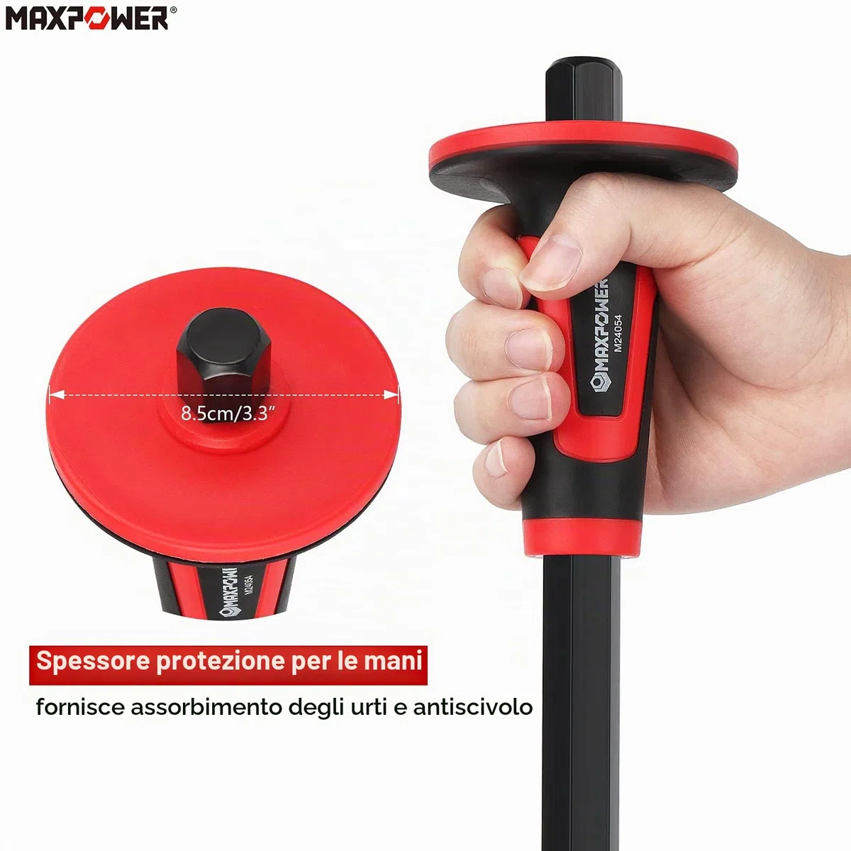 MAXPOWER Set di 3 Scalpelli: Piatto e Punta per Muratore e Piastrelle