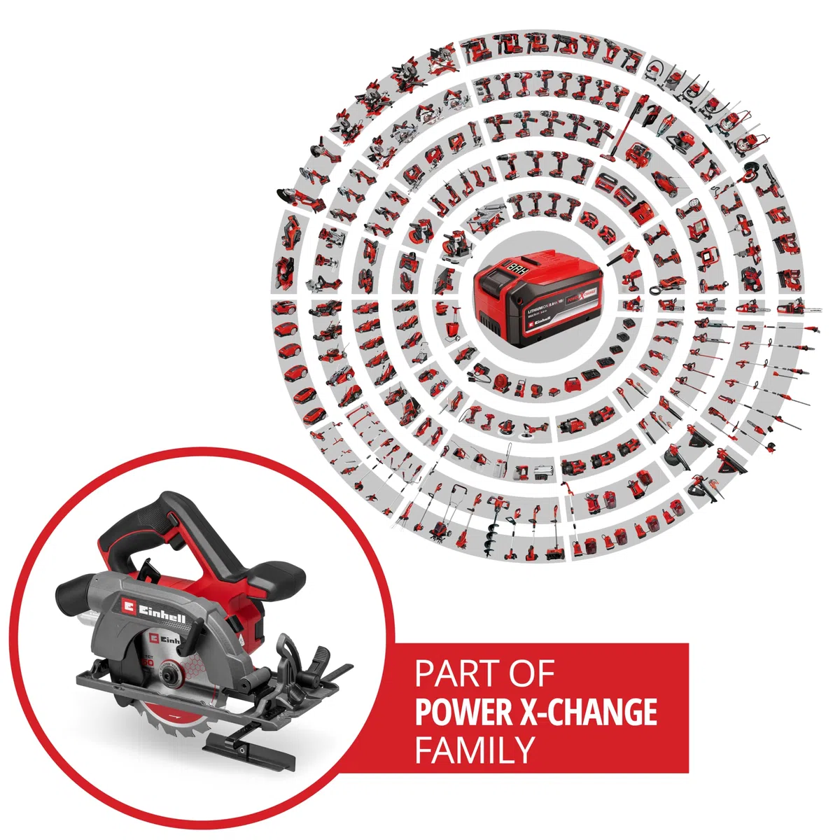 Einhell Professional Sega circolare TE-CS 18/150-2 Li - Solo Power X-Change (18 V, Ø 150 mm, lama, profondità di taglio 49 mm, installazione senza attrezzi, batteria esclusa)