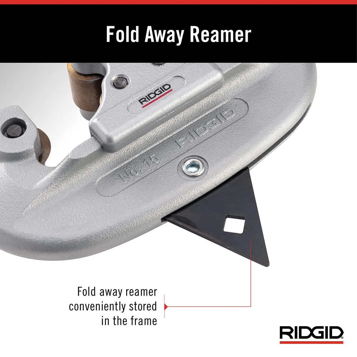 RIDGID 32920 Modello 15 Tagliatubi con Avanzamento a Vite, Capacità 5-28 mm
