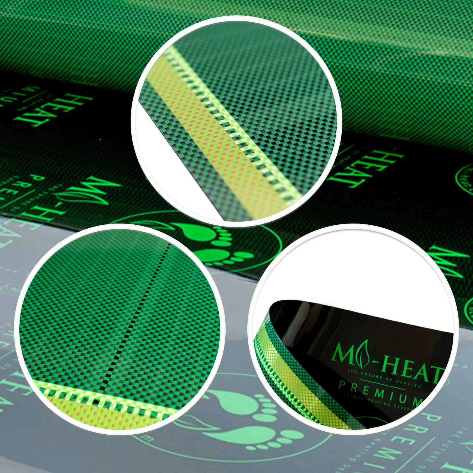 Mi-Heat Premium - Pellicola riscaldante, 2,0 m, 100 Watt/m², larghezza 80 cm, per riscaldamento elettrico a pavimento, per pavimenti in vinile, laminato, parquet, sughero
