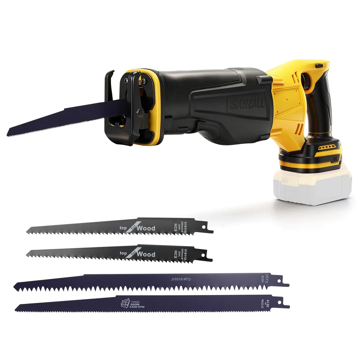 WingFly Seghe Alternative per Dewalt 18 V, 20 V Batteria, Segaccio a Batteria, Motore Potente 0-3500 SPM, Giri Regolabile Con 4 Lame Per Tagliare Tubi In PVC e Metallo(senza batteria)