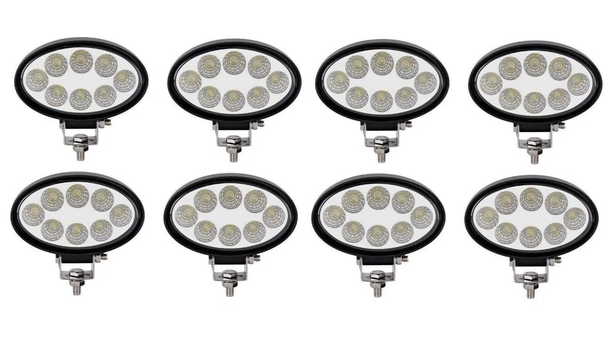 Generico 8 Pezzi LED Luce 24W Faro Da Lavoro Ovale Faro Barca Camion Lavoro Faretto 138 * 85mm 12V 24V 24W 2280Lmn