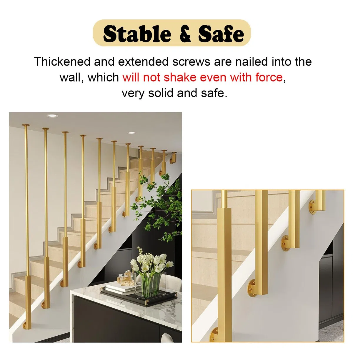 Ringhiera Per Scale Balaustre per scale personalizzabili in ferro nero per interni, Moderno ponte balaustre per case decorativo, Oro/bianco Colonna a balaustro per mansarda/corridoio(Black,150cm)