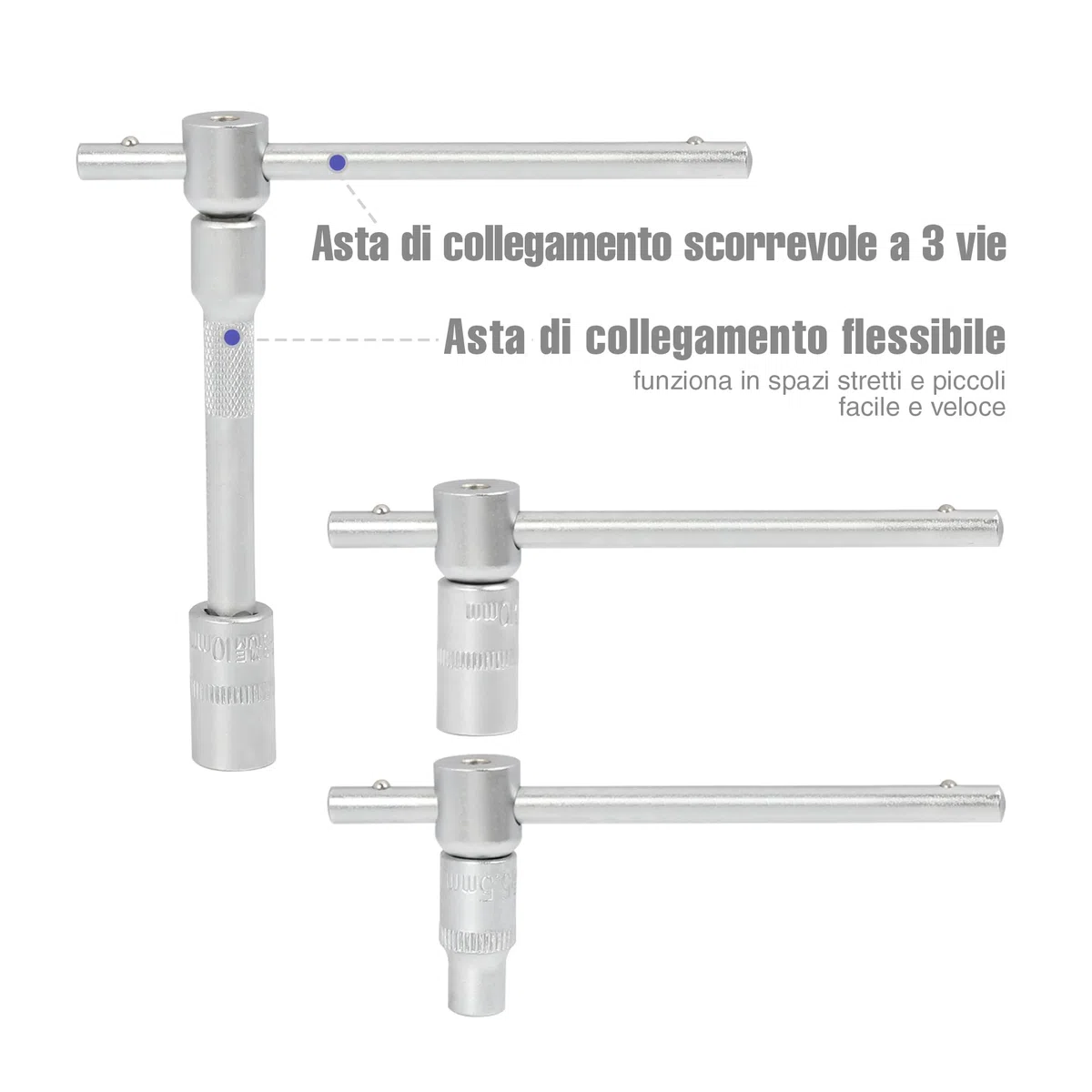 WORKPRO Set di Chiavi a Bussola con Cricchetto 1/4''+ 1/2'' 108 Pezzi, Custodia Portatile, Maniglia Girevole, Barra di Prolunga, Kit di Attrezzi Meccanici per Auto