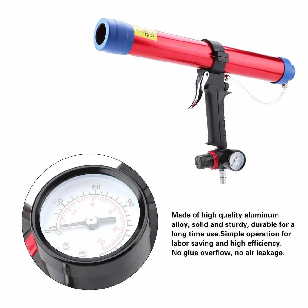 Pistola Silicone Pneumatica per Sigillante Cartucce 300ml-600ml Senza Troppopieno per Edilizia