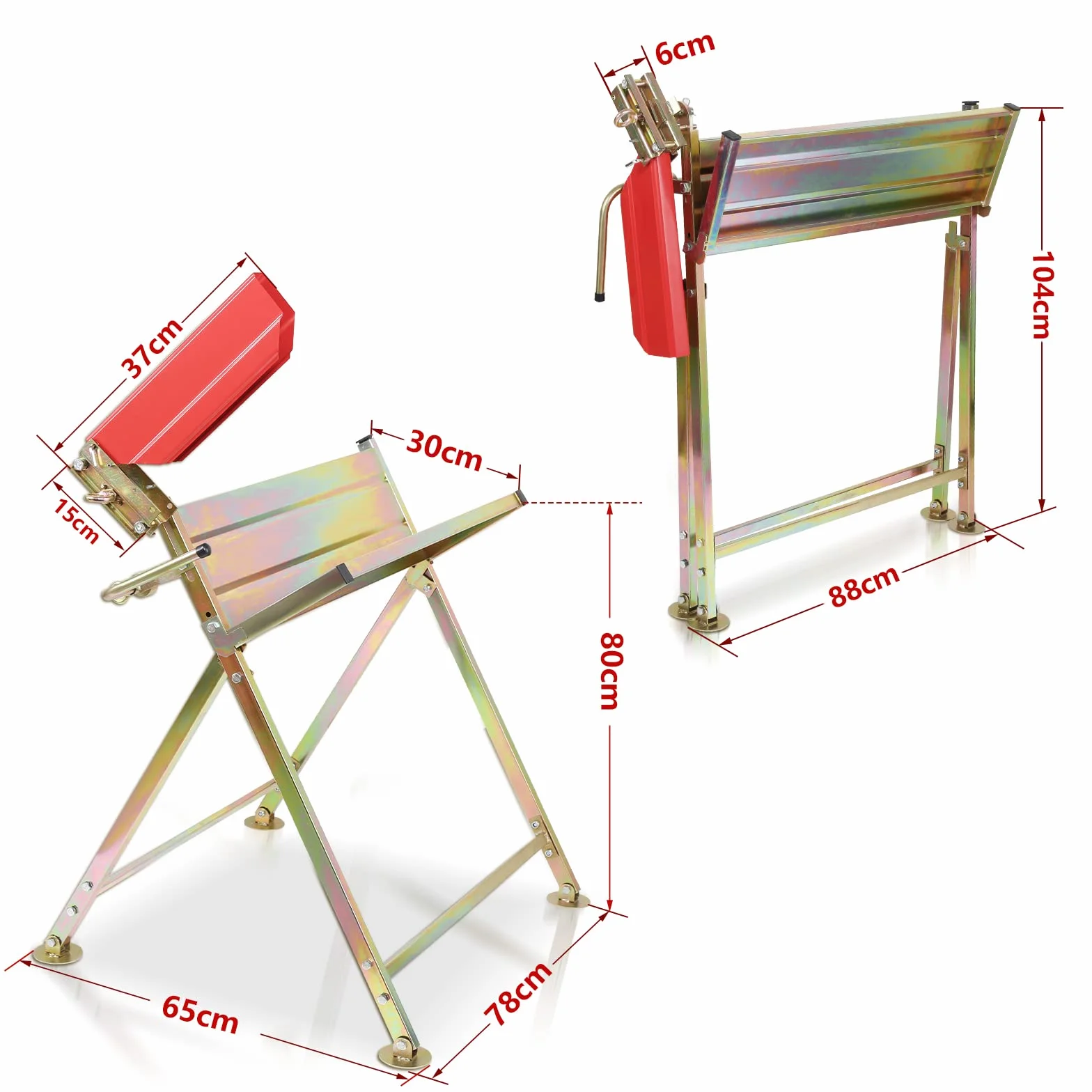 Cavalletto per motosega con supporto per catena, protezione per catena, barra di misurazione, supporto per sega pieghevole fino a 150 kg di portata, struttura stabile Adatto per segherie
