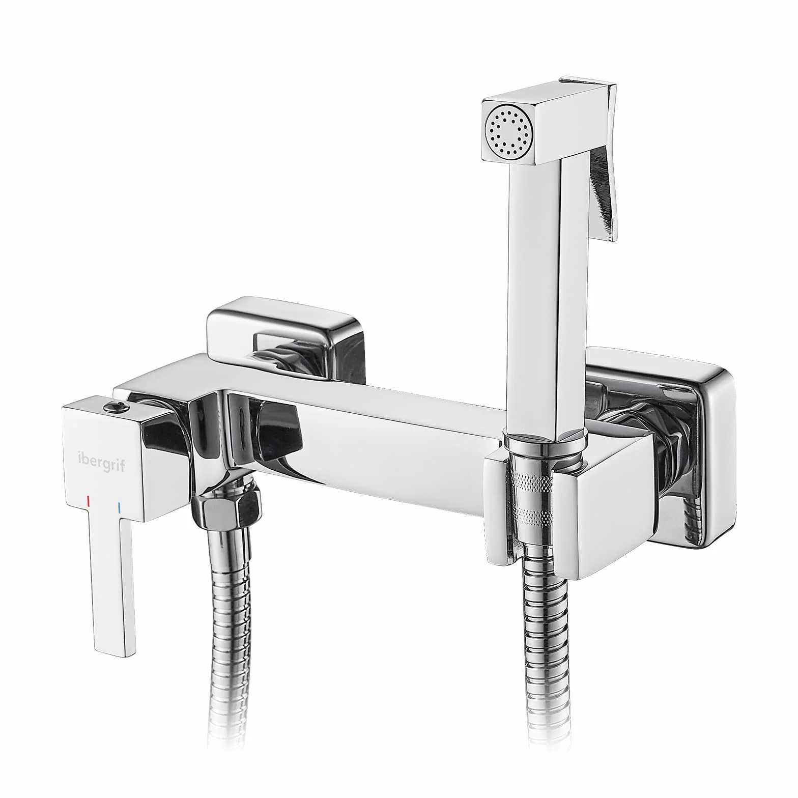 Ibergrif - Kit Doccetta Esterno per WC e Bidet, Acqua Calda e Fredda,