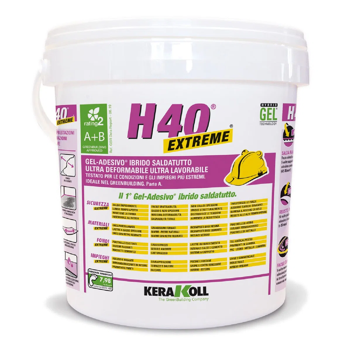 Kerakoll KERAKOLL H40 EXTREME ADESIVO IBRIDO GEL BICOMPONENTE SALDABILE BIANCO 10