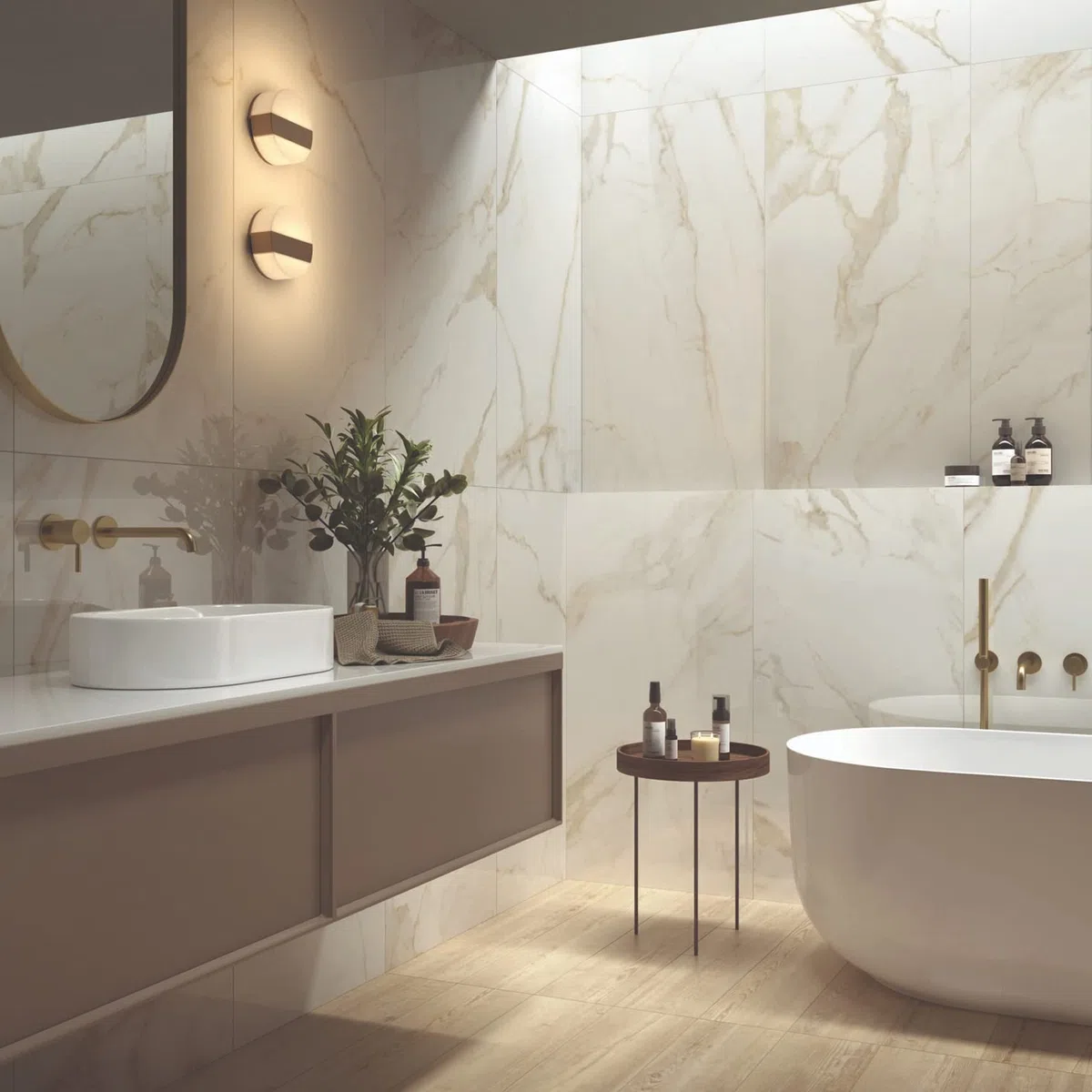 Gres porcellanato effetto marmo Calacatta Lux Rettificato 60x120 cm spess. 10 mm per pavimenti e rivestimenti bagno, soggiorno, salone 1 PACCO = MQ. 1,44