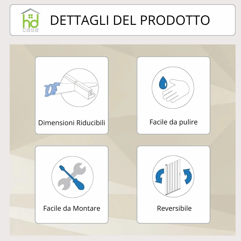 HD CASA Porta a Soffietto Modello Extra Standard, in PVC con Vetri Trasparenti, Reversibile e Regolabile in Altezza e Lunghezza, Fai da Te, Made in Italy, arredo casa, Noce 82x210 cm