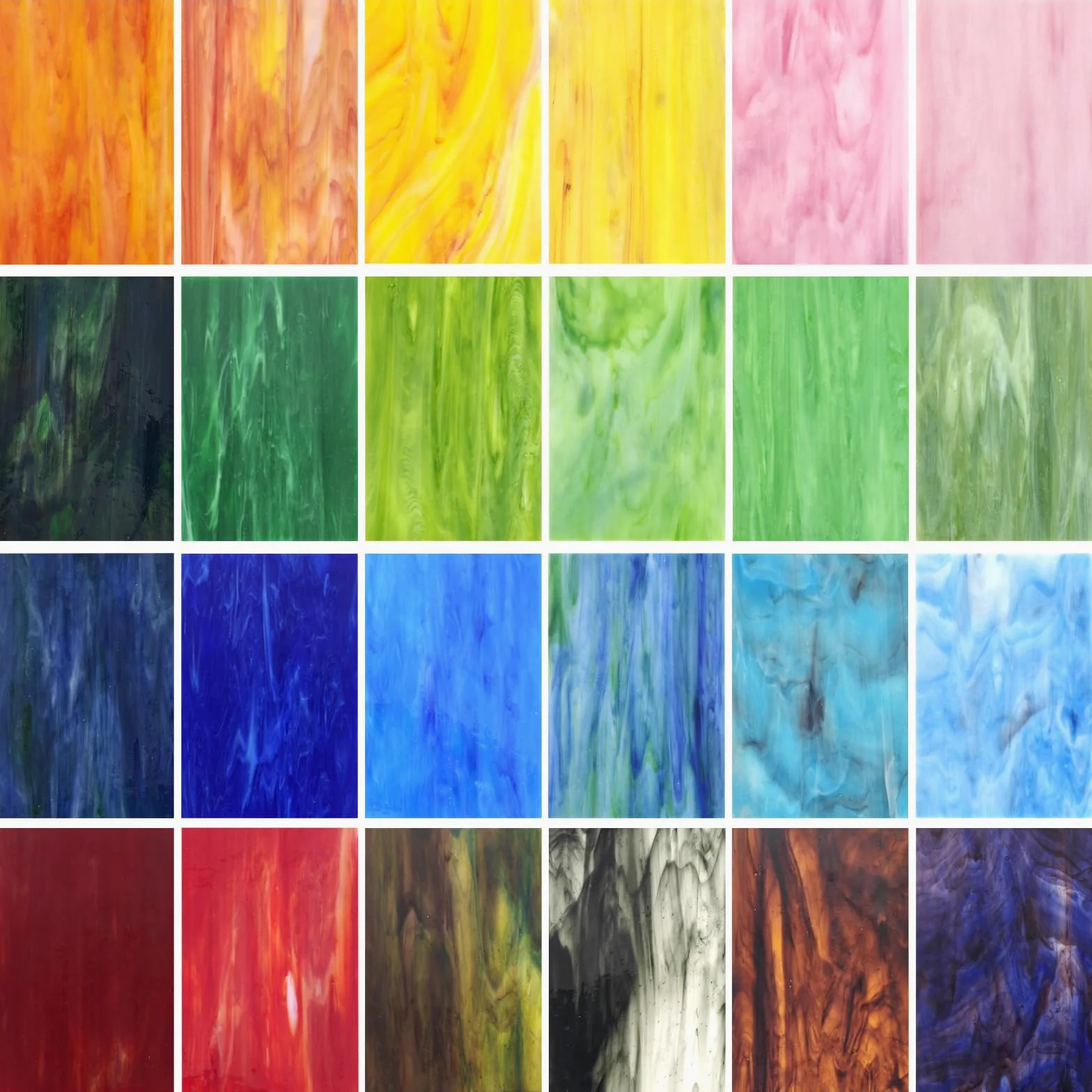 24 fogli di vetro colorato