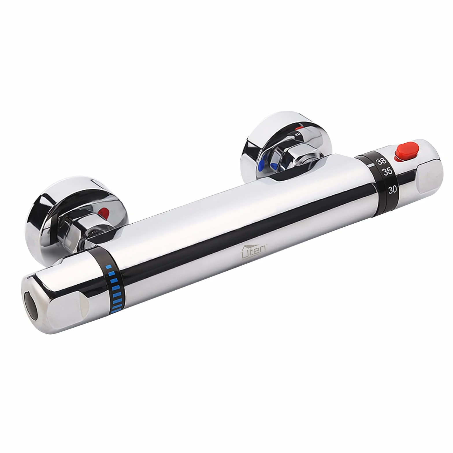 Uten Miscelatore Termostatico Doccia, Design Ergonomico 38°C, Flusso d'acqua Sicuro e Confortevole, Controllo Della Temperatura Estremo (0-50°C), Rubinetto Doccia in Puro Ottone