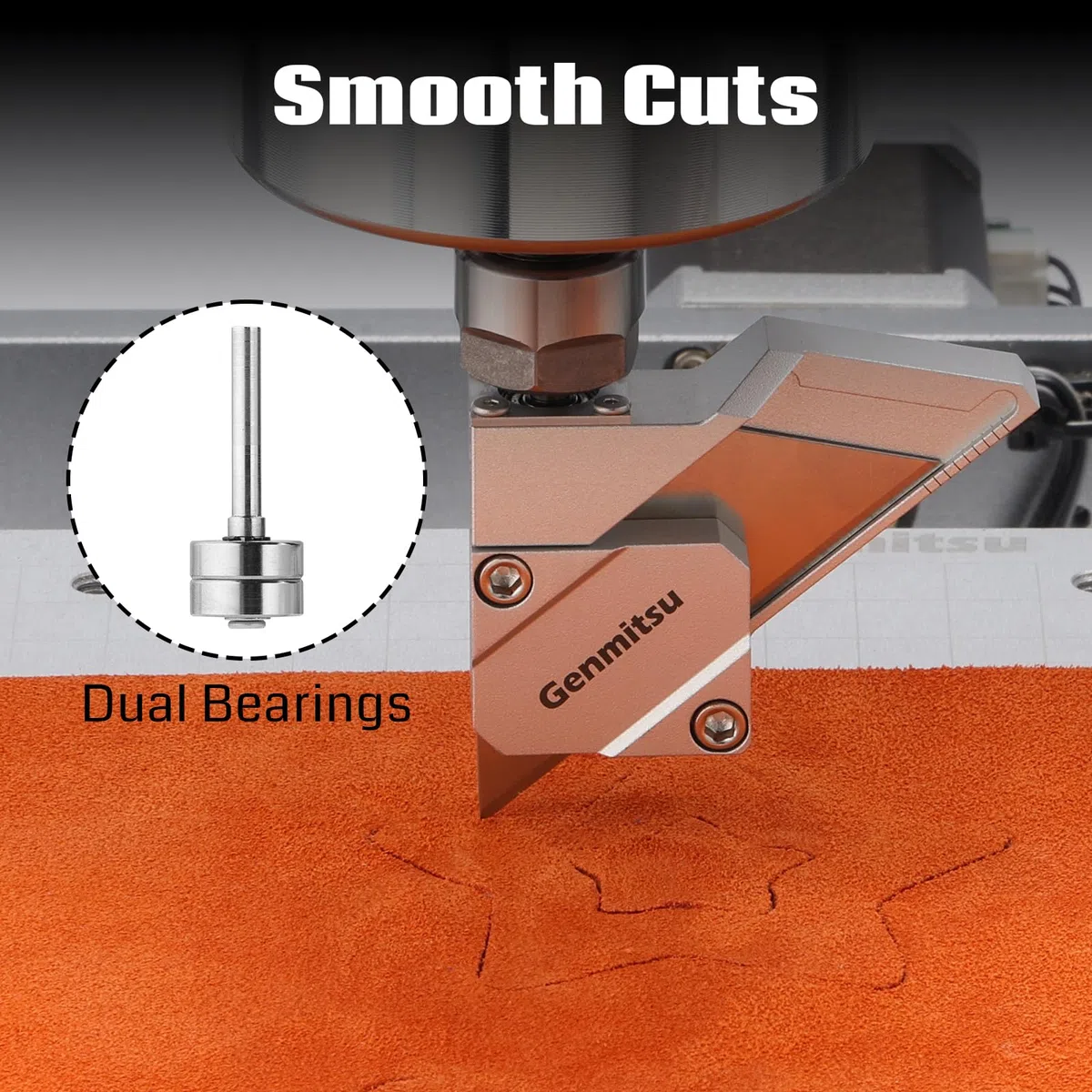 Taglierina a lama trascinata Genmitsu per macchina router CNC, albero di precisione da 1/8" con doppi cuscinetti, taglio fluido di vinile, cartone, plastica, gomma, 10 lame incluse