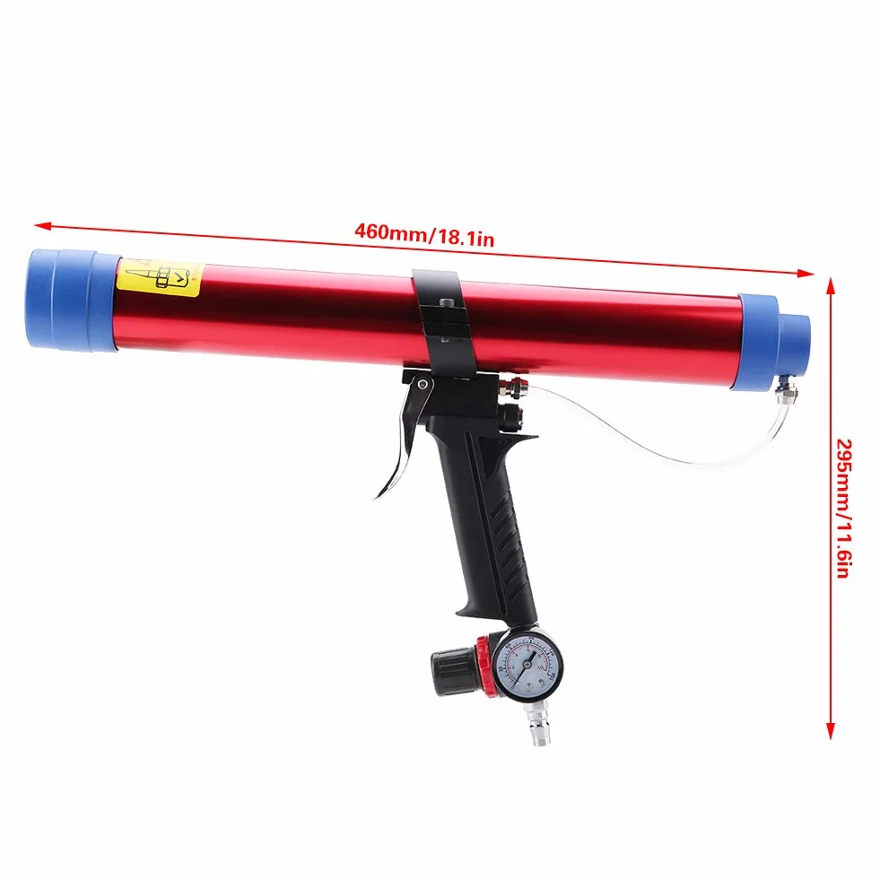 Pistola Silicone Pneumatica per Sigillante Cartucce 300ml-600ml Senza Troppopieno per Edilizia