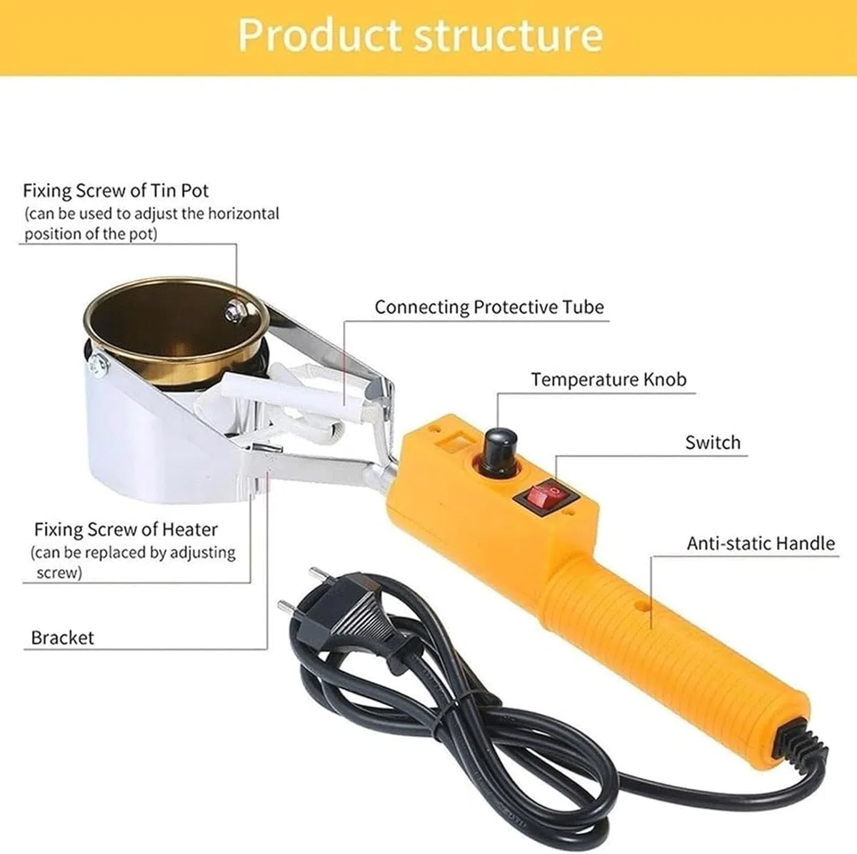 Piombo Melting Pot - Forno di fusione portatile del metallo con intervallo di temperatura 200-450℃ per colata e saldatura, capacità da 500g a 3000g