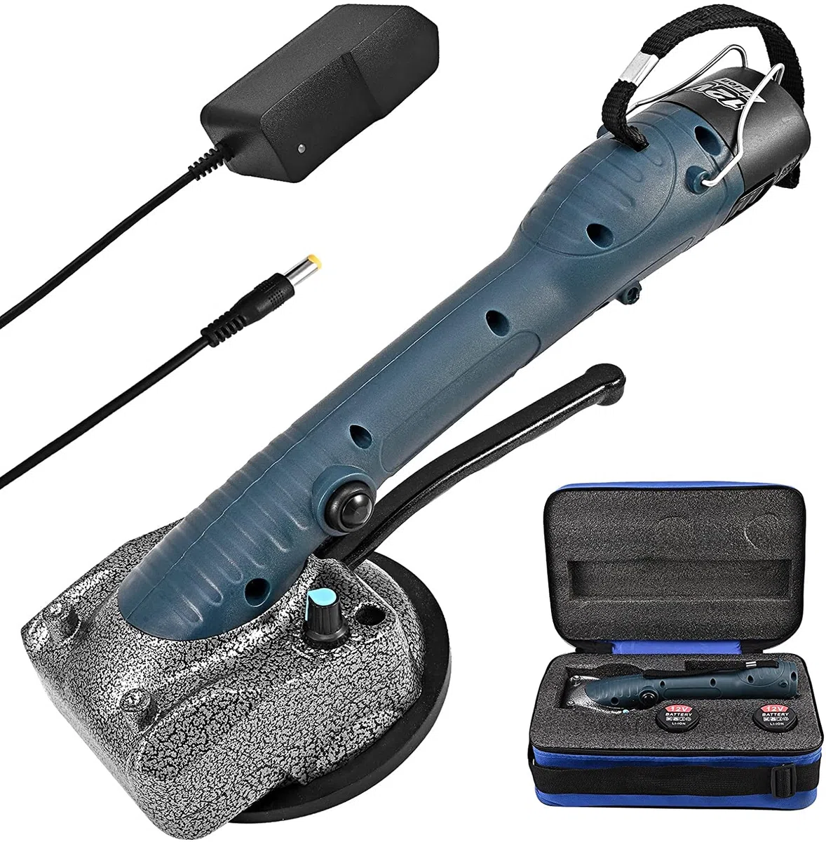 Piastrellatrice Elettrica per Piastrelle, 10-150Hz Strumento di Installazione Automatica per Piastrelle da 10 Marce Ventosa da 125 x 125 mm Portatile 45 kg & Batteria Al Litio x 2