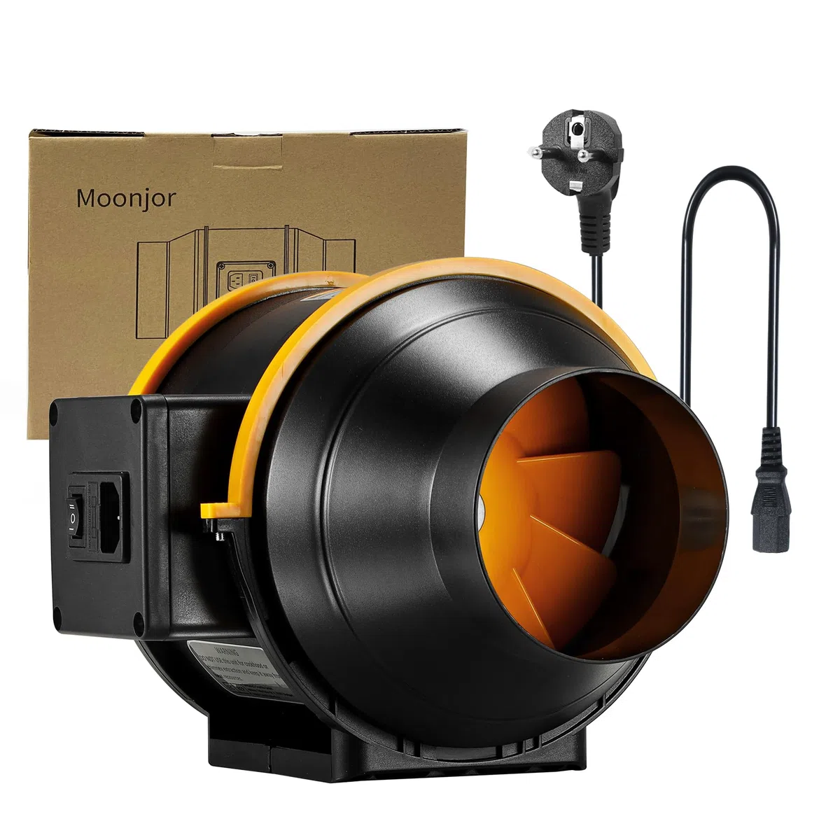 Ventola Aspirazione 100mm, Ventola Estrazione Ventilatore del Condotto in Linea, Tenda di Crescita, Ventilazione e Sfiato d'Aria (Presa IEC a 2 Velocità)