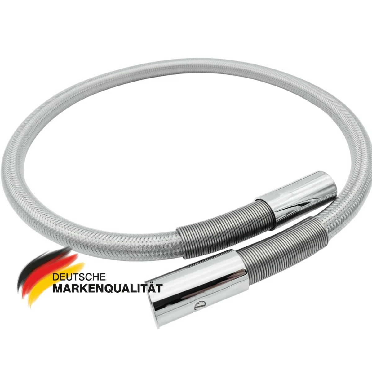 BE-GASTRO | Tubo flessibile professionale per doccia da 100 cm, con speciale protezione antipiega, per doccia in treccia inox rivestito in gomma – attacchi 1/2", tubo di ricambio per doccetta