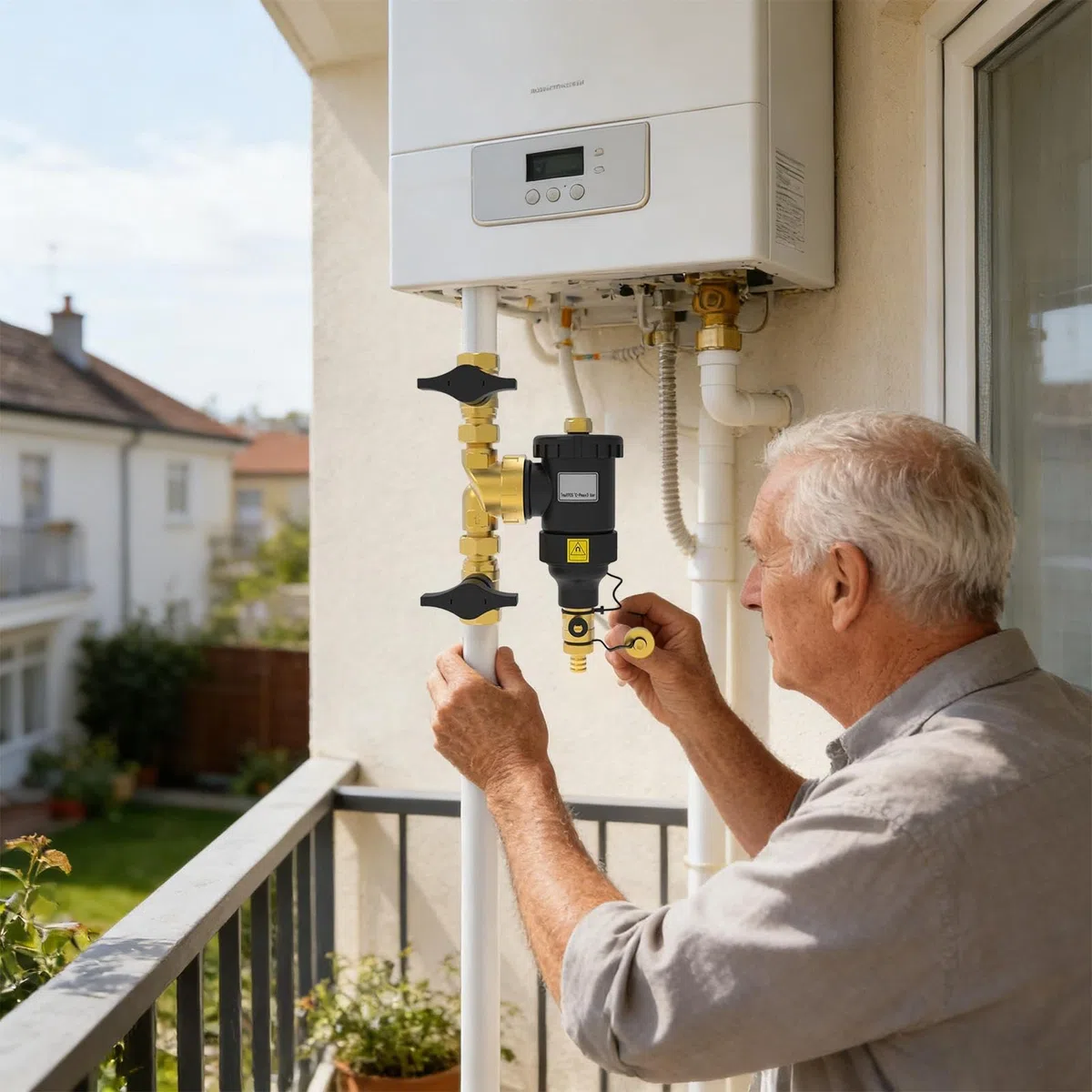 Defangatore Magnetico Per Caldaia – Filtro Per Riscaldamento Centrale DN20 DN32 | Di Filtrazione HVAC Con Valvole Di Intercettazione | Rimuove Ruggine E Calcare