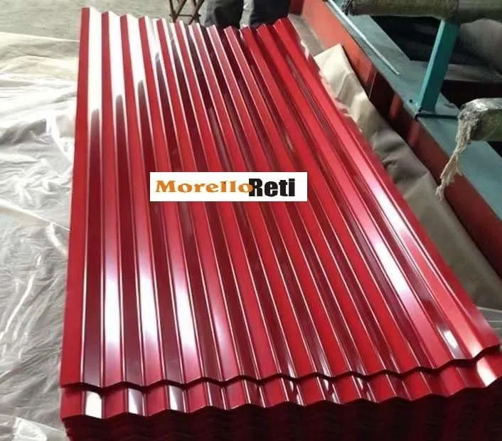PZ 5 LAMIERA ROSSA ZINCATA ONDULATA A FOGLIO 200x90 CM - SPESS. 0,25 mm COPERTURA
