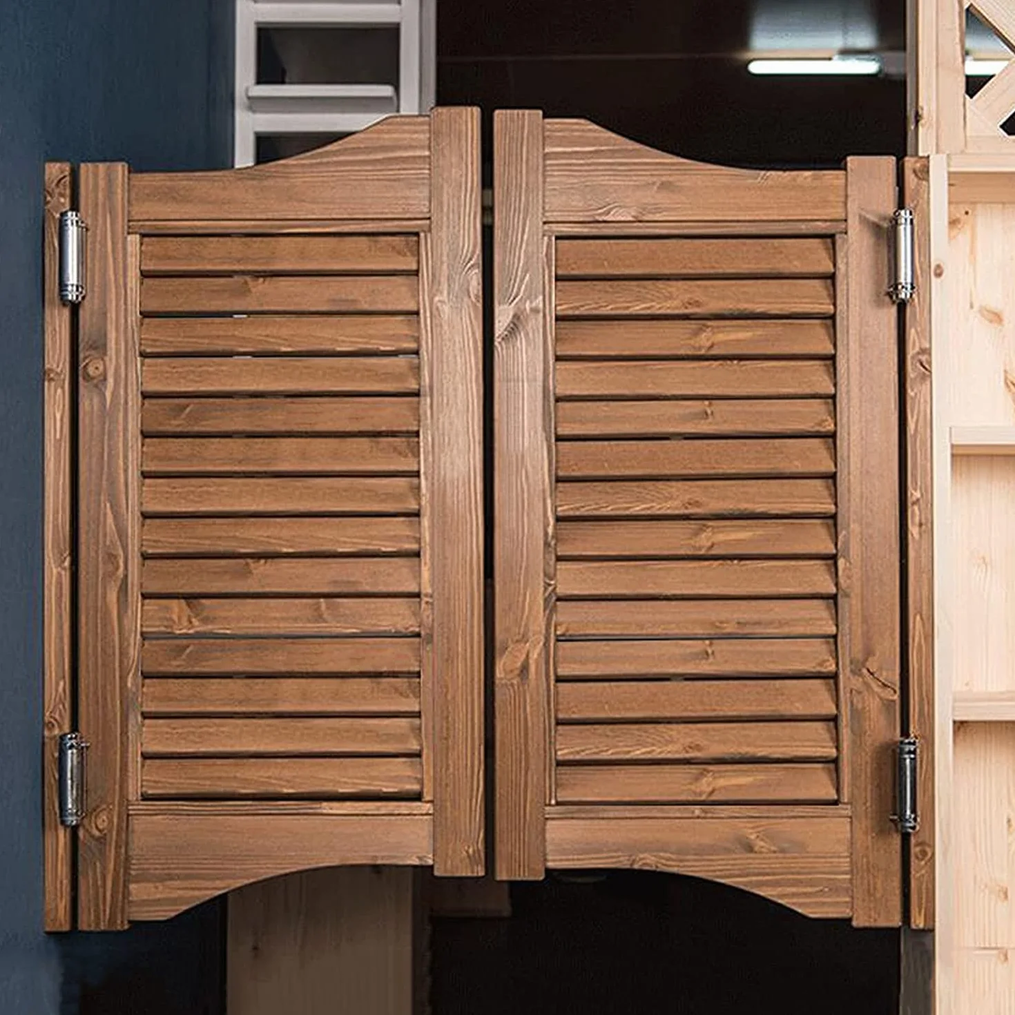 Cafe Swinging Doors - Porta a battente per saloon retrò, in legno massello, divisorio, divisorio per cucina, chiusura automatica