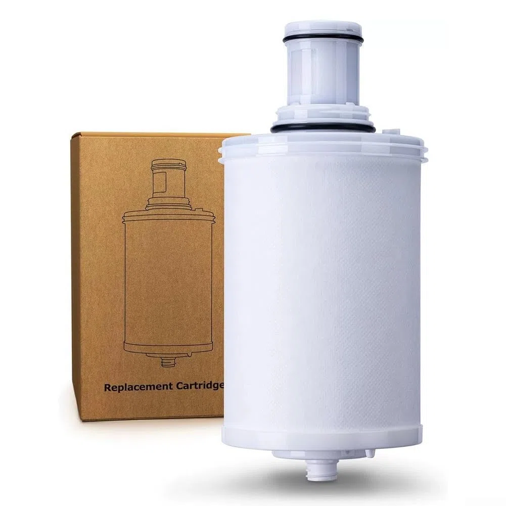 Cartuccia di ricambio per filtro dell'acqua compatibile con sistema eSpring 100186, blocco di carbone attivo riduce 0,2 particelle mantenendo i minerali, capacità 5000 l, bianco
