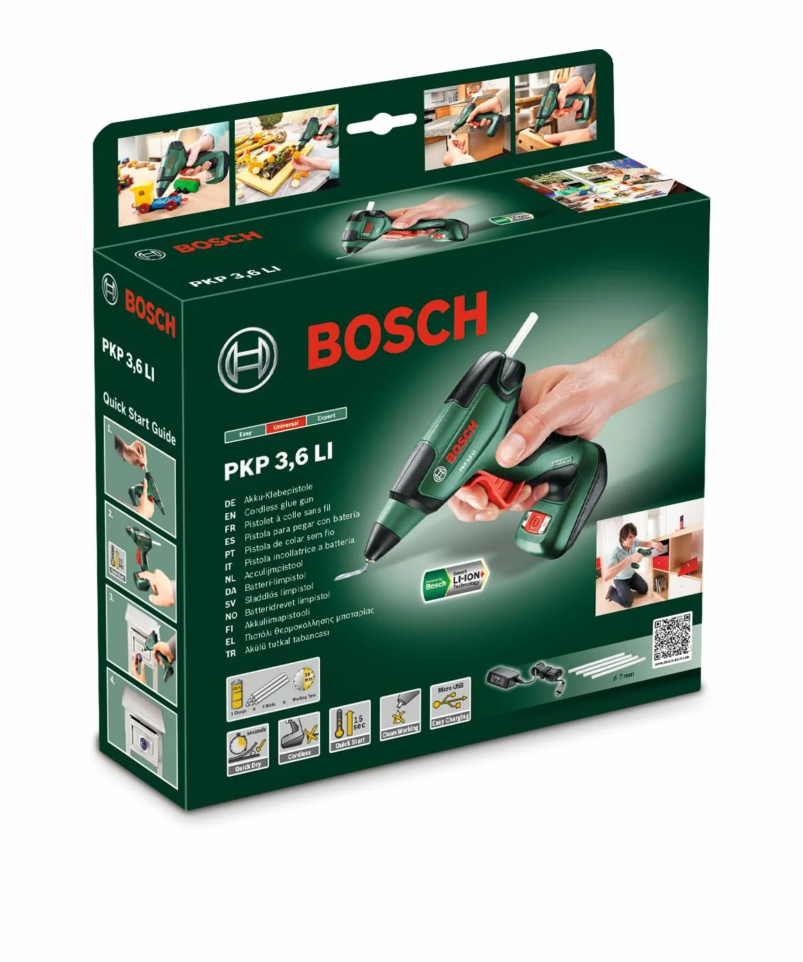 Bosch PKP 3,6 LI Pistola Incollatrice con Batteria al Litio