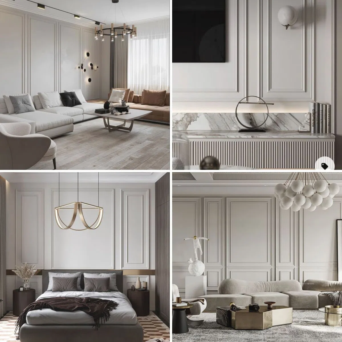 Cornici boiserie per parete, 12 metri di profilo decorativo 3d, in duropolimero bianco rigido(meglio del polistirolo e gesso), da applicare a muro, 12 pezzi da 1 metro (HCR 501)