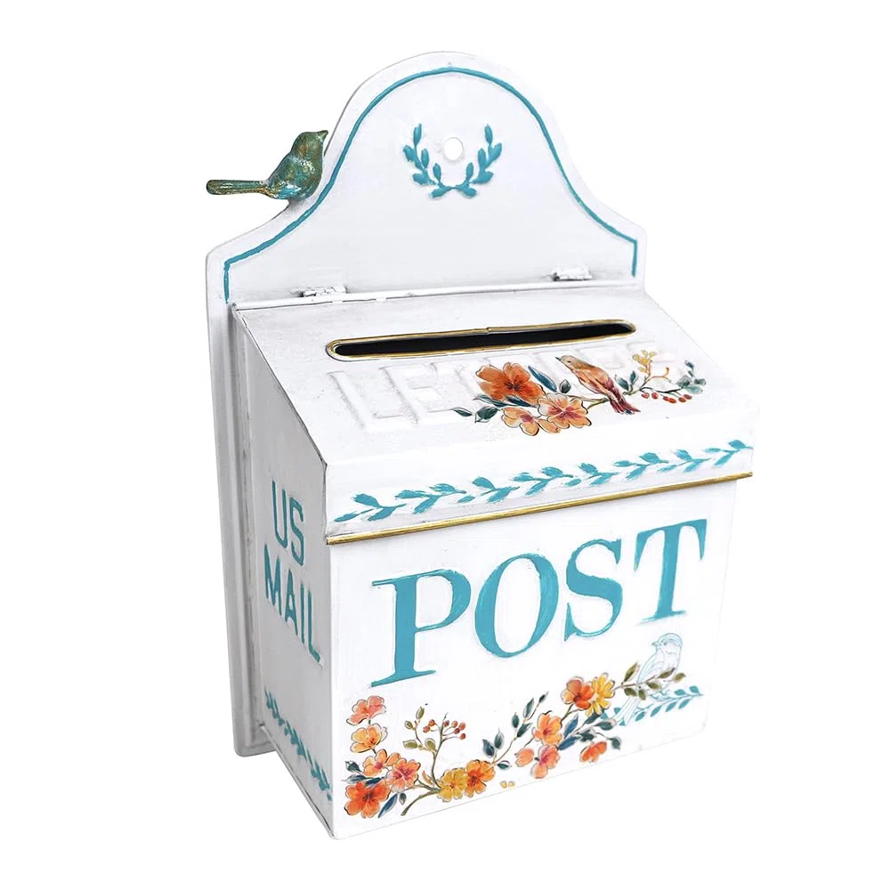 All Chic Cassetta postale vintage cassetta postale bianca per montaggio a parete per esterno cassetta postale cassette postali/montaggio a parete esterno stile antico decorazione per la casa cassetta