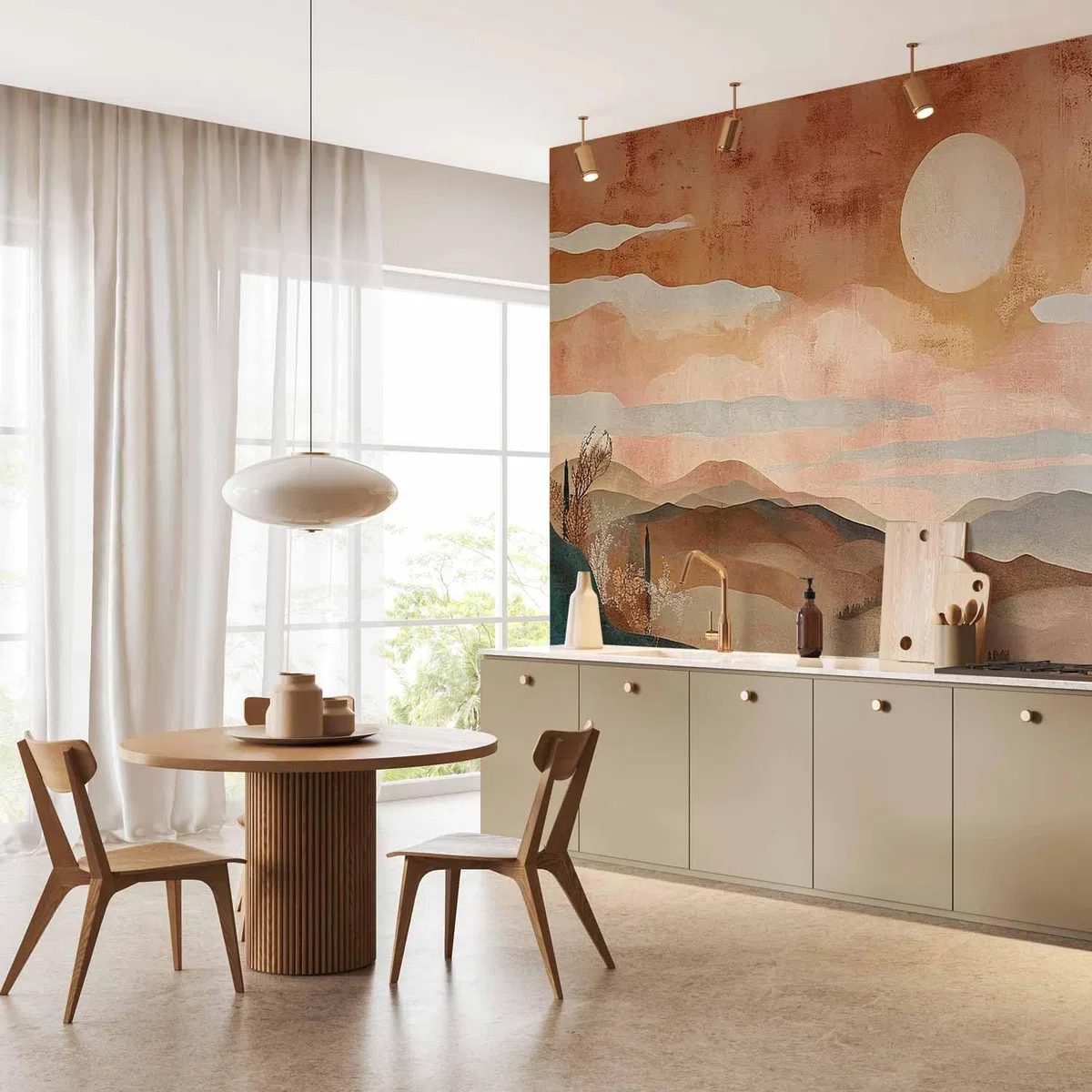 murando Carta da parati adesiva Motivo Retrò - 294x210 cm Fotomurali in TNT Murale alla moda Decorazione da Muro XXL autoadesiva Gigante adesivi - Stile scandinavo terracotta Arancia c-H-10020-a-a