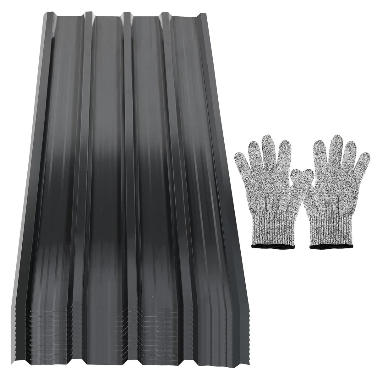 Set di 36 lastre trapezia (21 m²) 129 x 46 cm, lastre per tetti in metallo zincato in antracite, lastre ondulate per carport, casetta da giardino e recinto, resistenti agli agenti atmosferici