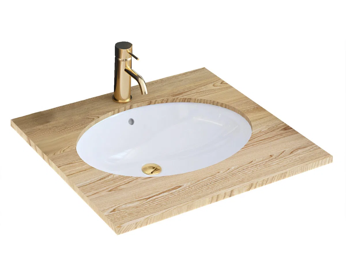 Rea - Lavabo Da Incasso Nel Bianco Lavabo Bagno 475 X 390 X 200 mm Ceramica (Bianco)