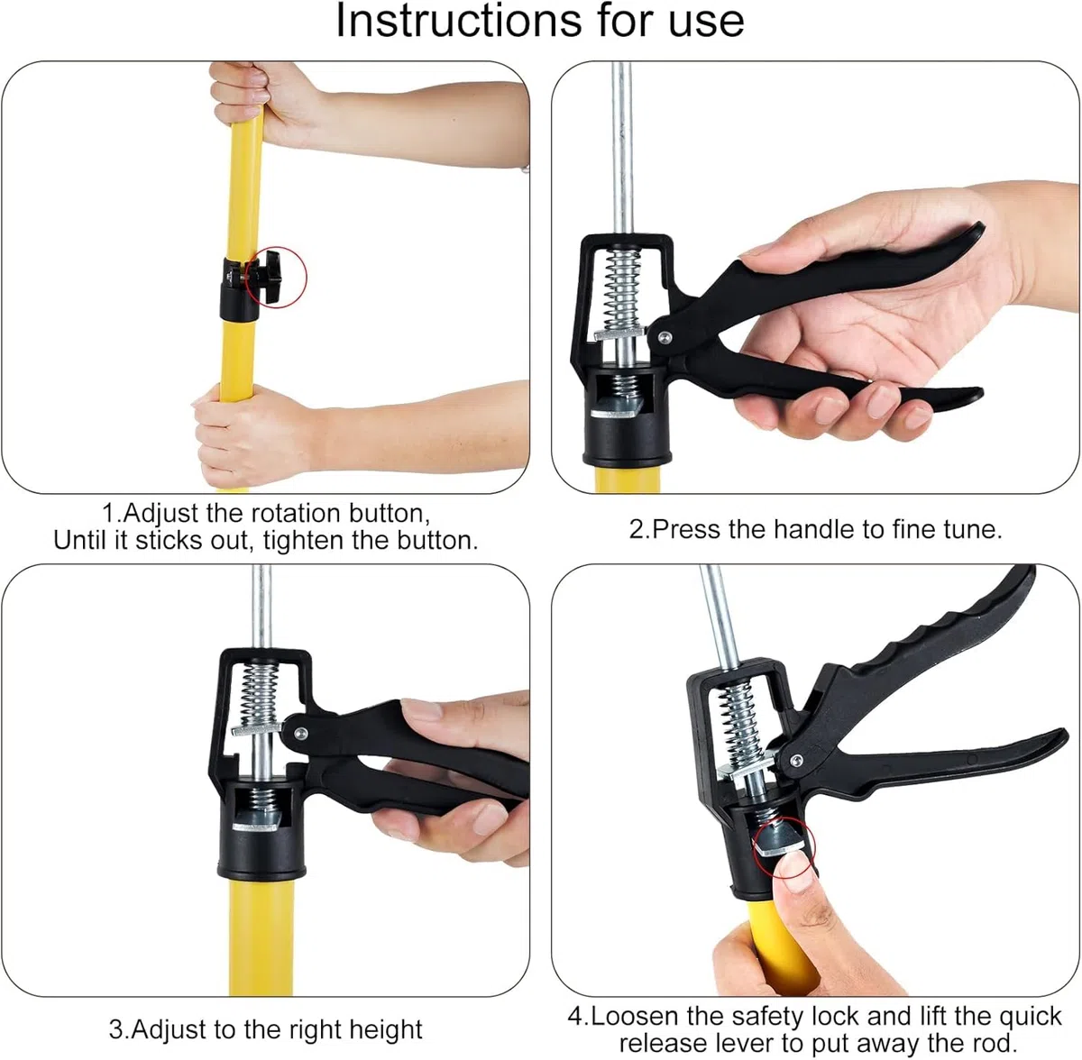 HEYOUTH 2 pezzi Sostegno a Soffitto,Puntello Telescopico Regolabile,Asta Telescopica,Lunghezza 115-290 cm,Palo Telescopico,Carico Fino a 40 kg,Per posizionare, fissare pezzi, per pannelli in cartonges