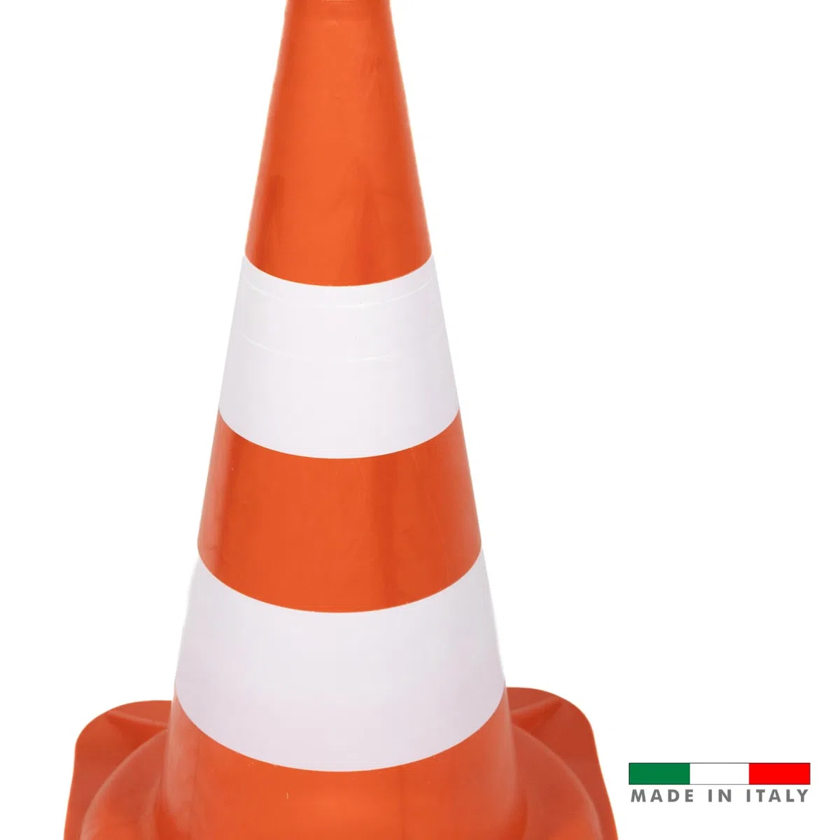 Coni Stradali Segnaletici 50 Cm Riflettenti Set da 10 Spartitraffico Traffico Made In Italy Arancione e Bianco Plastica Resistente Delimitatori Cono Parcheggi Cantieri Sicurezza