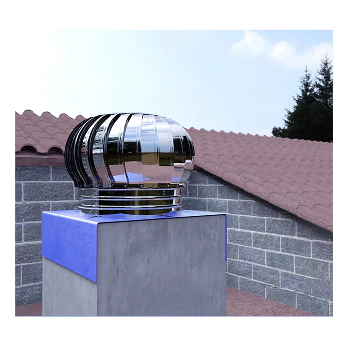 Camino Girevole, girante in Acciaio Inossidabile, Tappo di sfiato per Tetto, Camino Girevole, Camino con capventilazione, Ventilatore a turbina per Tetto, 200 mm/7,87 Pollici