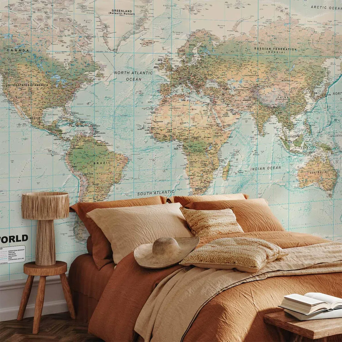 murando Mappa del mondo Fotomurali adesivi 294x210 cm Fotomurali Adesivi Murali Rivestimento Parete Moderna per Pareti Adesiva Muro Decorativo Fotomurale Soggiorno k-A-0091-a-d
