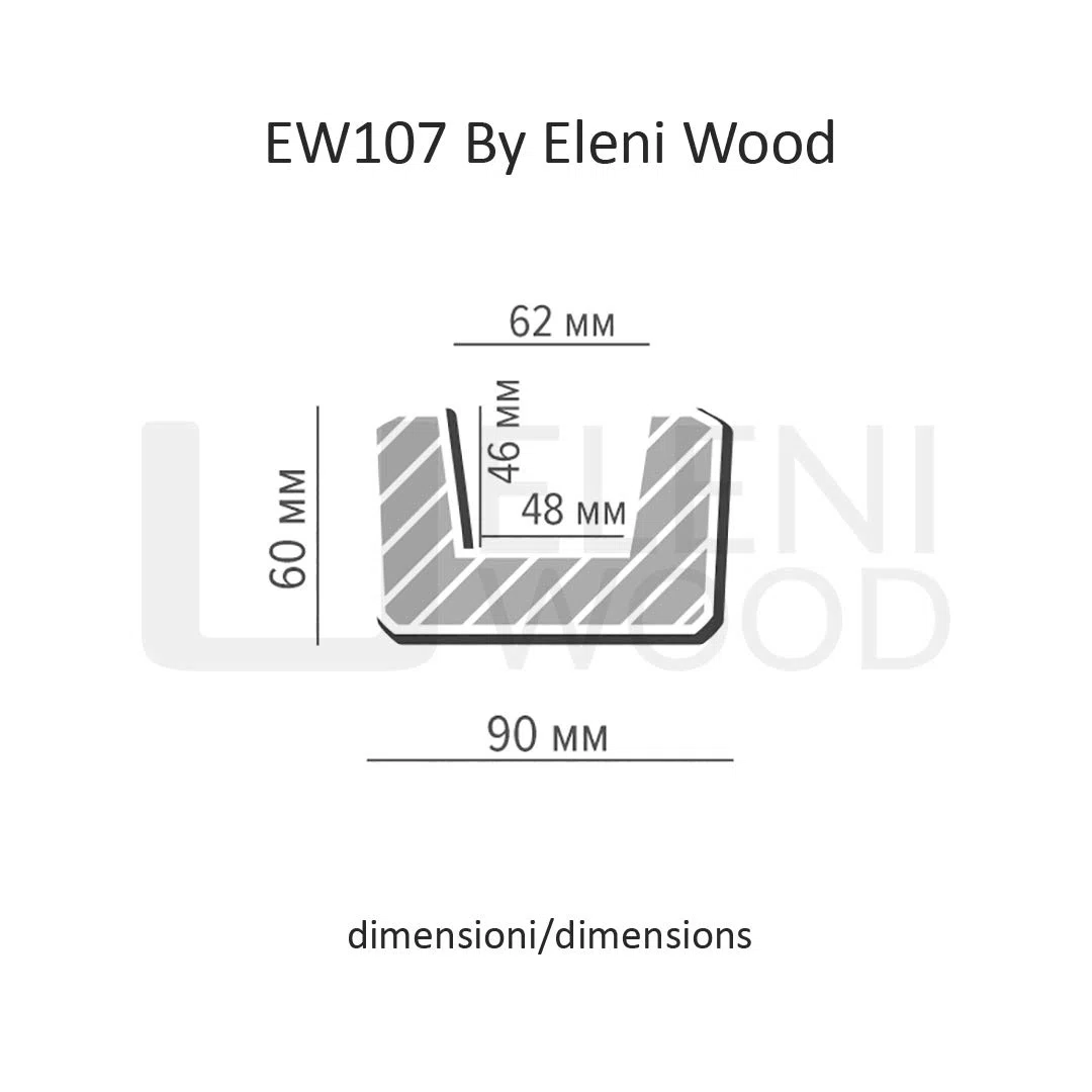 EW107 - Trave decorativa in finto legno, lunghezza 2 metri, in poliuretano leggero e resistente, per soffitto, con scasso per passaggio cavi, personalizzabile in 10 colori (Noce Scuro 52)