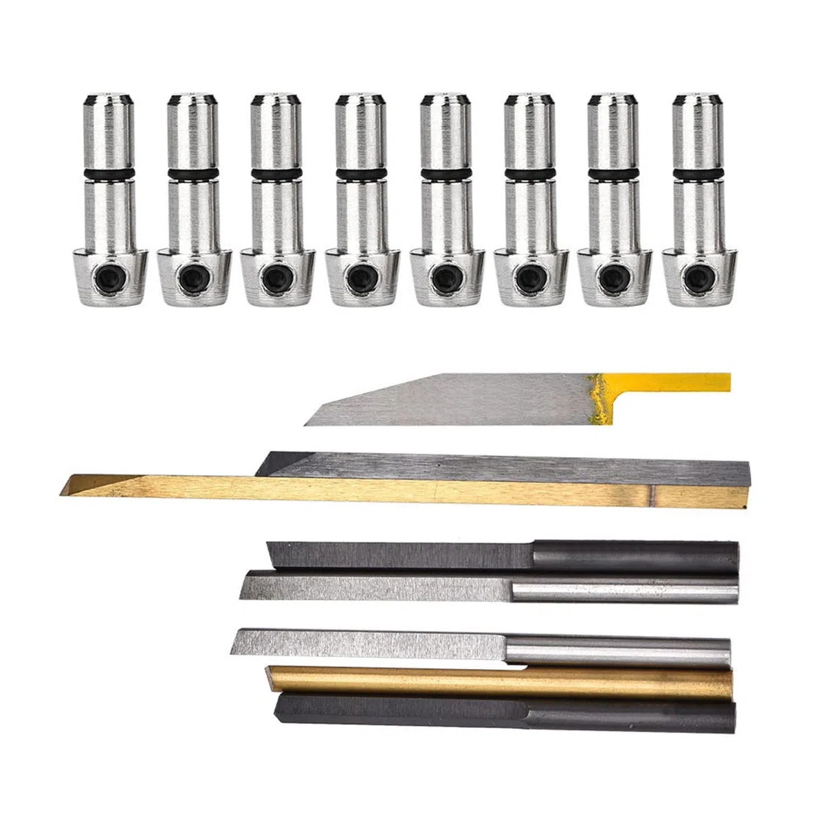 Focket Strumenti dell'incisore dei Gioielli, Punte di Taglio dell'incisione 8pcs per Impatto Pneumatico, Macchine dell'incisione, Coltello del bulino d'intaglio, per Elaborazione dei gioi