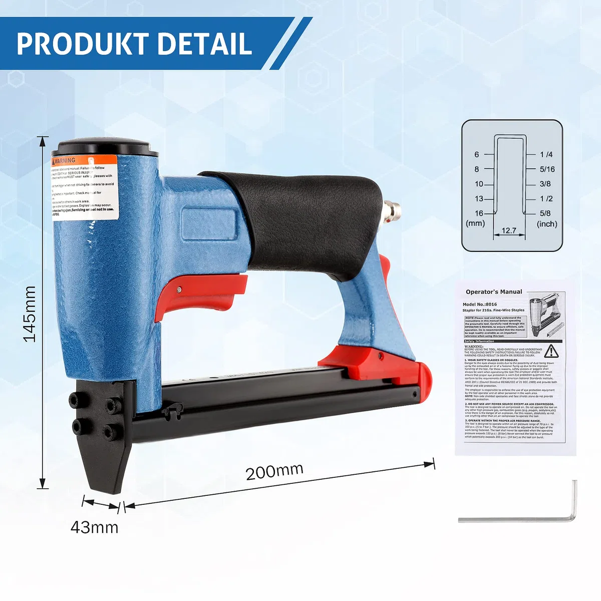 Pistola elettrica per unghie, pistola pneumatica Dyna-Living, pistola pneumatica, pistola ad aria compressa, pistola elettrica Brad Nailer, lavorazione del legno, progetti fai da te